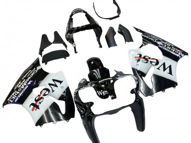 Wholesale 2000-2002 Kawasaki ZX6R Motorcycle Fairings - Glossy Black White West Michelin