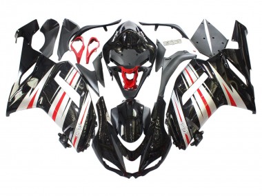 Wholesale 2007-2008 Kawasaki ZX6R Motorcycle Fairings - Black Silver Red Ninja