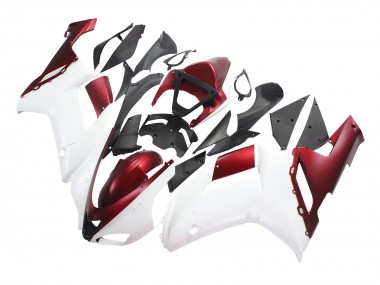 Wholesale 2007-2008 Kawasaki ZX6R Motorcycle Fairing - White Red