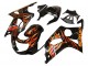 2000-2002 Suzuki GSXR1000 Motorcycle Fairings - Glossy Black Orange Flame