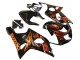 2000-2002 Suzuki GSXR1000 Motorcycle Fairings - Glossy Black Orange Flame