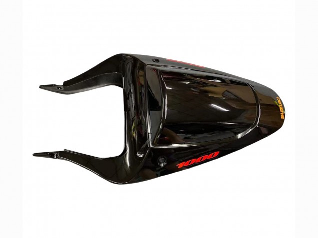 2000-2002 Suzuki GSXR1000 Motorcycle Fairings - Glossy Black Orange Flame