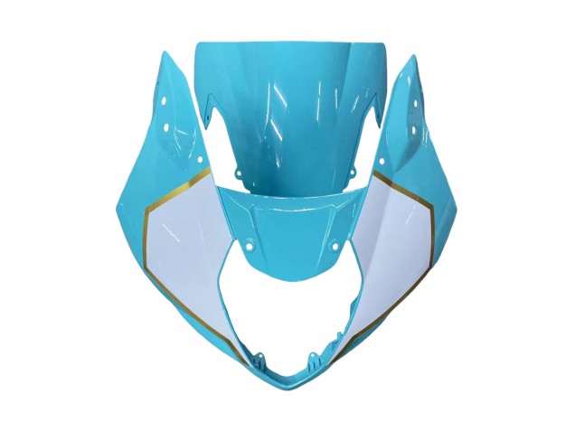 2003-2004 Suzuki GSXR 1000 Motorcycle Fairings - White Light Blue Gold