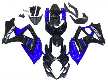 Wholesale 2007-2008 Suzuki GSXR 1000 Motorcycle Fairing Kits - Blue Glossy Black