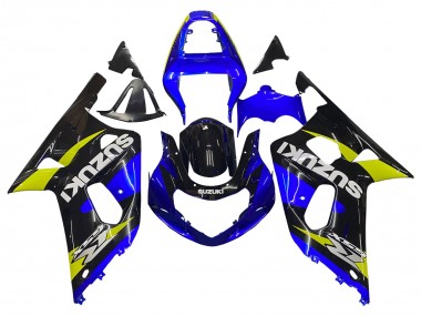 Wholesale 2001-2003 Suzuki GSXR 600 / GSXR 750 Motorcycle Fairings - Blue Yellow Glossy Black