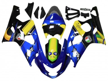 Wholesale 2004-2005 Suzuki GSXR 600 / GSXR 750 Motorcycle Fairings - Blue Yellow Black Shark