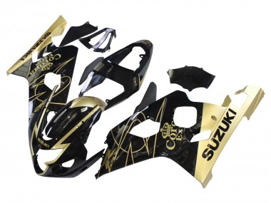 Wholesale 2004-2005 Suzuki GSXR 600 / GSXR 750 Motorcycle Fairings - Glossy Black Gold Corona
