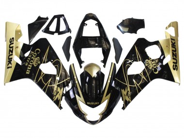 Wholesale 2004-2005 Suzuki GSXR 600 / GSXR 750 Motorcycle Fairings - Glossy Black Gold Corona