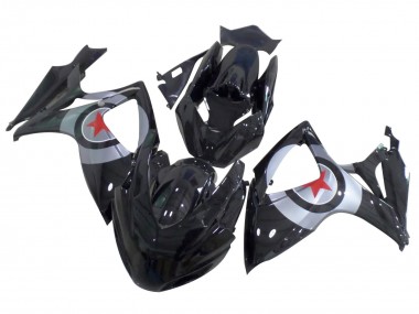 Wholesale 2004-2005 Suzuki GSXR 600 / GSXR 750 Motorcycle Fairings - Glossy Black Silver Red Star