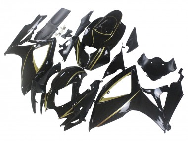 Wholesale 2006-2007 Suzuki GSXR 600 / GSXR 750 Motorcycle Fairings - Glossy Black Gold Stripe