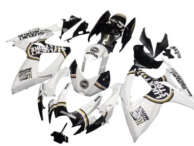 Wholesale 2006-2007 Suzuki GSXR 600 / GSXR 750 Motorcycle Fairings - White Black Lucky Strike Motul