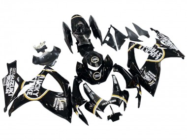 Wholesale 2006-2007 Suzuki GSXR 600 / GSXR 750 Motorcycle Fairings - Glossy Black White Motul Lucky Strike