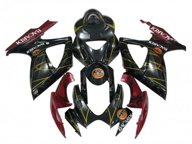 Wholesale 2006-2007 Suzuki GSXR 600 / GSXR 750 Motorcycle Fairings - Glossy Black Red Gold