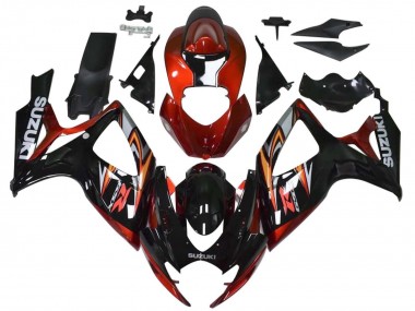 Wholesale 2006-2007 Suzuki GSXR 600 / GSXR 750 Motorcycle Fairings - Red Glossy Black Orange