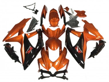 Wholesale 2008-2010 Suzuki GSXR 600 / GSXR 750 Motorcycle Fairing - Orange Glossy Black