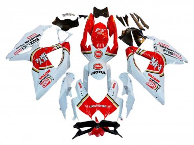 Wholesale 2008-2010 Suzuki GSXR 600 / GSXR 750 Motorcycle Fairings - White Red Motul Lucky Strike