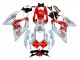 2008-2010 Suzuki GSXR 600 / GSXR 750 Motorcycle Fairings - White Red Motul Lucky Strike