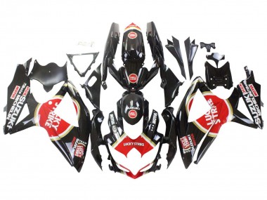 Wholesale 2008-2010 Suzuki GSXR 600 / GSXR 750 Motorcycle Fairings - Glossy Black Red White Motul Lucky Strike