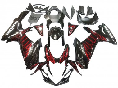 Wholesale 2011-2024 Suzuki GSXR 600 / GSXR 750 Motorcycle Fairings - Glossy Black Red Flame