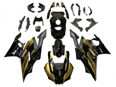 Wholesale 2019-2021 Yamaha YZF R3/R25 Motorcycle Fairings - Gold Glossy Black Semakin Didepan