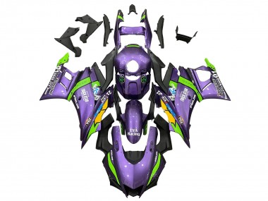 Wholesale 2022-2024 Yamaha YZF R3/R25 Motorcycle Fairings - Purple Green Yellow Trick Star EVA Racing 21