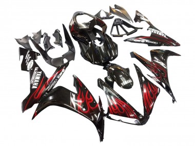 Wholesale 2004-2006 Yamaha YZF 1000 R1 Motorcycle Fairings - Glossy Black Red Flame