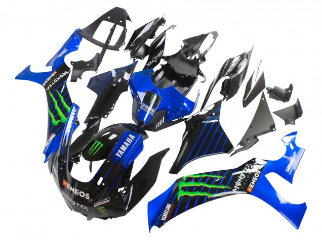 2020-2025 Yamaha YZF 1000 R1 Motorcycle Fairings - Blue Black Green Black ENEOS Monster