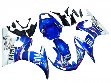 Wholesale 2006-2009 Yamaha YZF R6S Motorcycle Fairings - White Blue Fiat Motul Kastinee