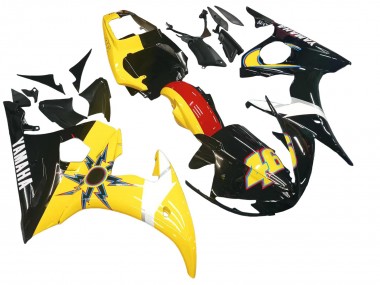 Wholesale 2003-2004 Yamaha YZF R6 Motorcycle Fairings - Yellow Red Glossy Black 46