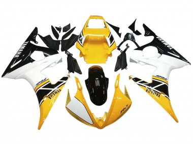 Wholesale 2006-2009 Yamaha YZF R6S Motorcycle Fairings - Yellow White Glossy Black