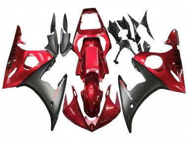 Wholesale 2006-2009 Yamaha YZF R6S Motorcycle Fairing Kits - Red Matte Black