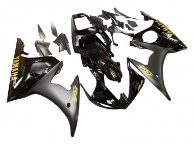 Wholesale 2006-2009 Yamaha YZF R6S Motorcycle Fairings - Glossy Black Matte Black Gold Decals