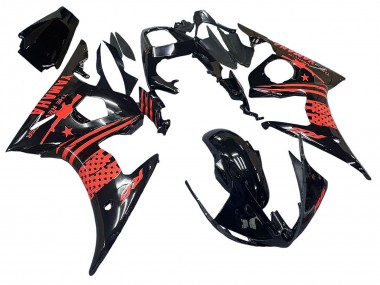 Wholesale 2003-2004 Yamaha YZF R6 Motorcycle Fairing - Glossy Black Red