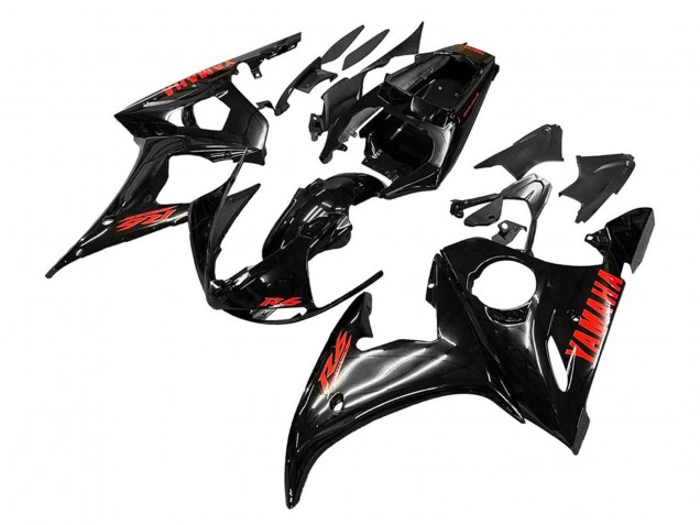 2003-2004 Yamaha YZF R6 Motorcycle Fairings - Glossy Black Red