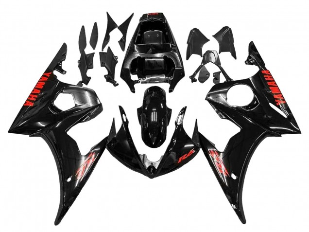 2003-2004 Yamaha YZF R6 Motorcycle Fairings - Glossy Black Red