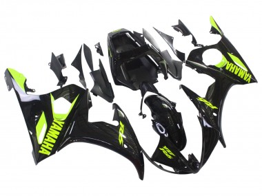 Wholesale 2006-2009 Yamaha YZF R6S Motorcycle Fairings - Glossy Black Neon Yellow