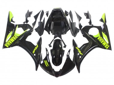 Wholesale 2006-2009 Yamaha YZF R6S Motorcycle Fairings - Glossy Black Neon Yellow