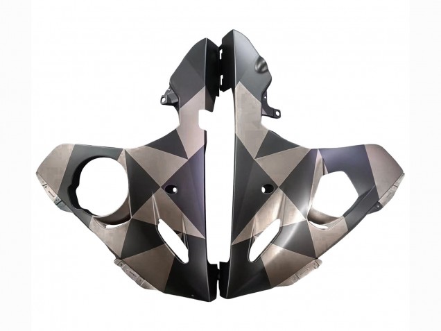 2006-2009 Yamaha YZF R6S Motorcycle Fairings - Grey Matte Black Geometric