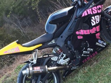 Wholesale 2003-2004 Yamaha YZF R6 Motorcycle Fairings - Yellow Pink Glossy Black Rossi Repsol 46