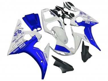 Wholesale 2003-2004 Yamaha YZF R6 Motorcycle Fairings - White Blue GYTR