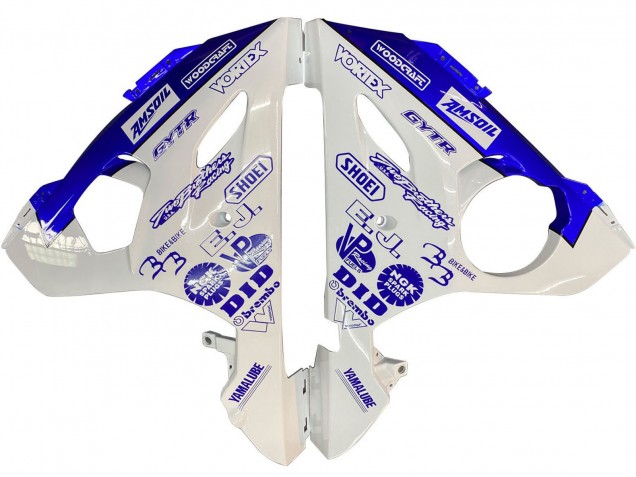 2003-2004 Yamaha YZF R6 Motorcycle Fairings - White Blue GYTR