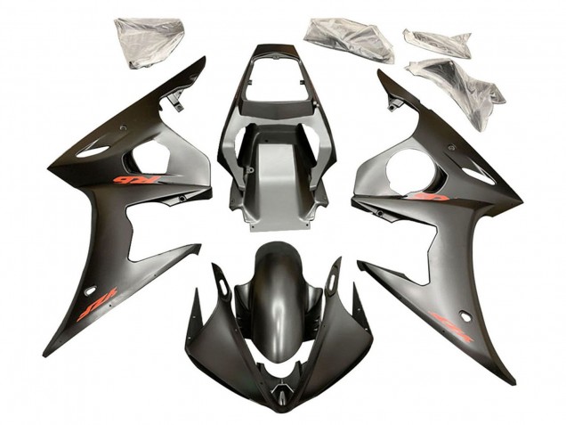 2006-2009 Yamaha YZF R6S Motorcycle Fairings - Matte Black Red Decals