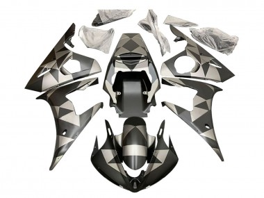 Wholesale 2006-2009 Yamaha YZF R6S Motorcycle Fairings - Black Red Geometric
