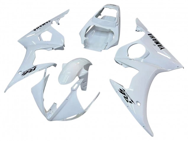 2003-2004 Yamaha YZF R6 Motorcycle Fairings - White Black Decals
