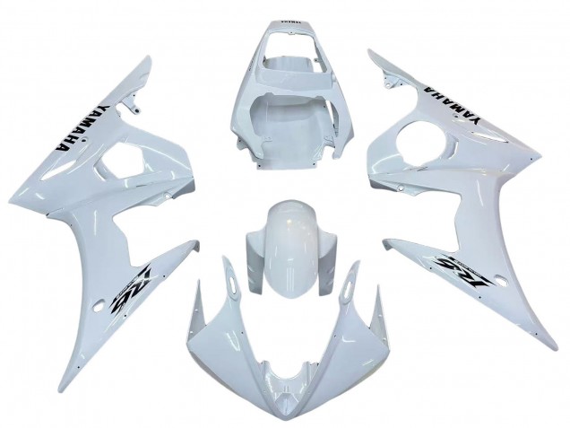 2003-2004 Yamaha YZF R6 Motorcycle Fairings - White Black Decals