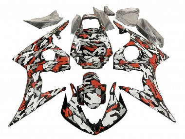 Wholesale 2006-2009 Yamaha YZF R6S Motorcycle Fairings - Black Red Grey Camouflage