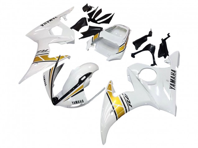 2003-2004 Yamaha YZF R6 Motorcycle Fairings - White Gold