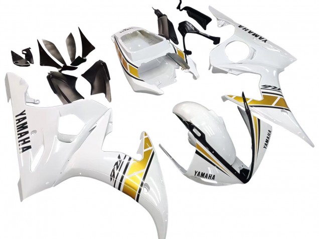 2003-2004 Yamaha YZF R6 Motorcycle Fairings - White Gold