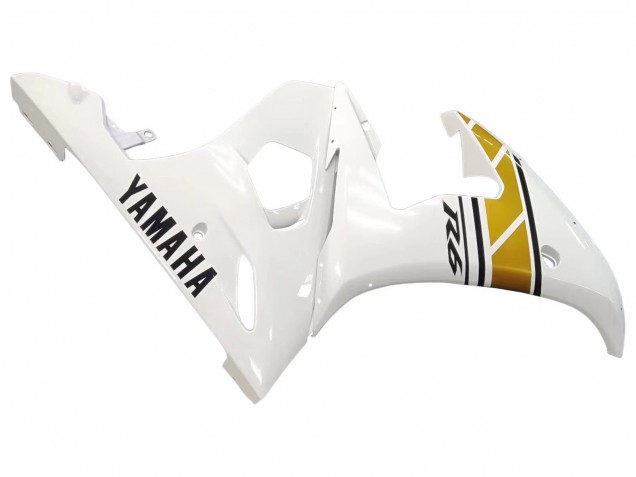 2003-2004 Yamaha YZF R6 Motorcycle Fairings - White Gold