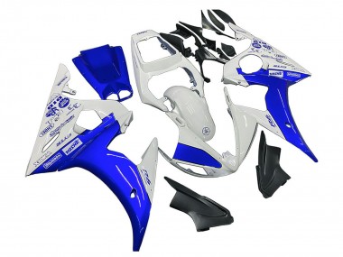 Wholesale 2005 Yamaha YZF 600 R6 Motorcycle Fairings - White Blue Yamalube